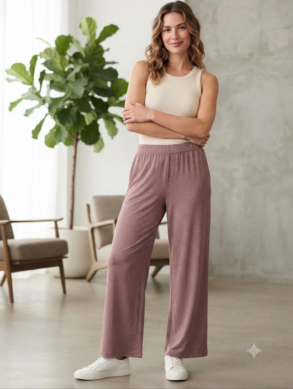 Under Armour Marled Mauve Lounge Pants, Size XL